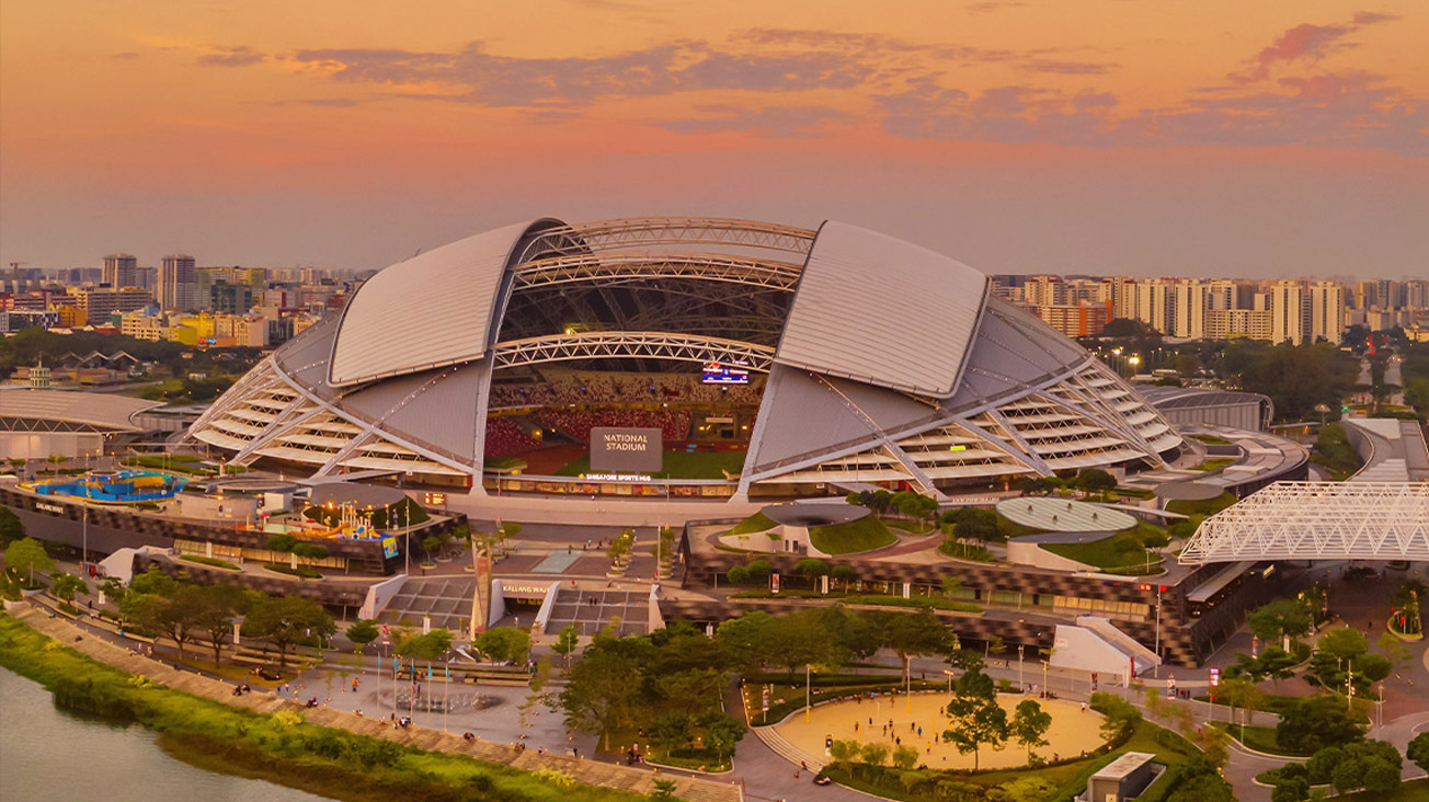 Moving roof of the Singapore stadium
